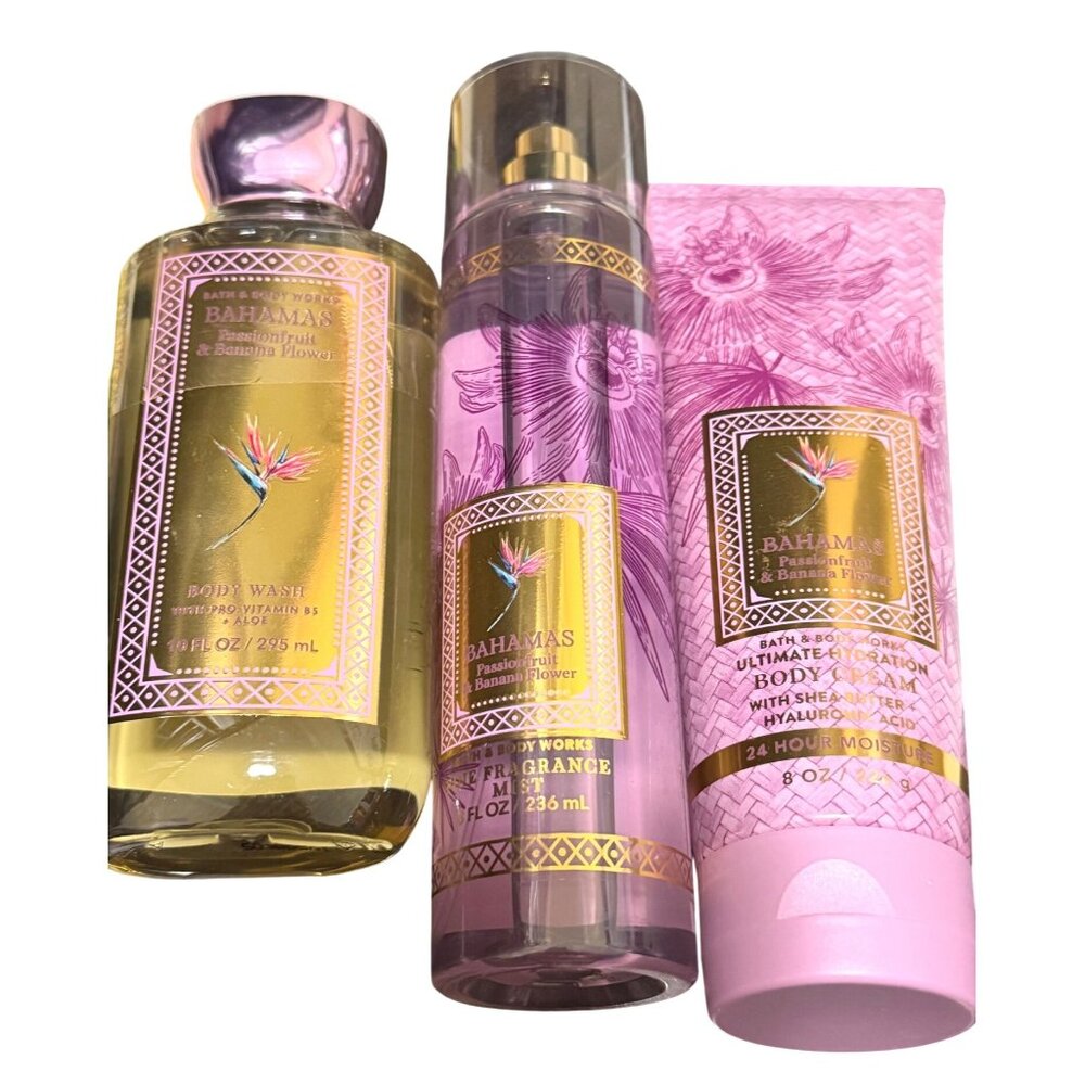 Bath & Body Works Bahamas Passionfruit & Banana 3Pc Set New